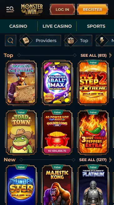 Monsterwin app preview