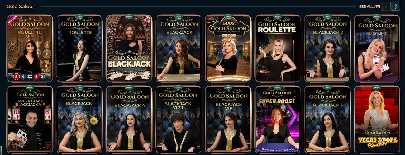 Monsterwin Gold Saloon themed progressive jackpot pokie screen